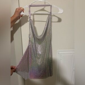 White fox chainmail dress